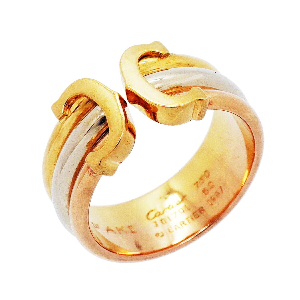 Cartier Ring 2C 18K Yellow Gold (KYG), White (18KWG), Pink (18KPG) Size #60 M...